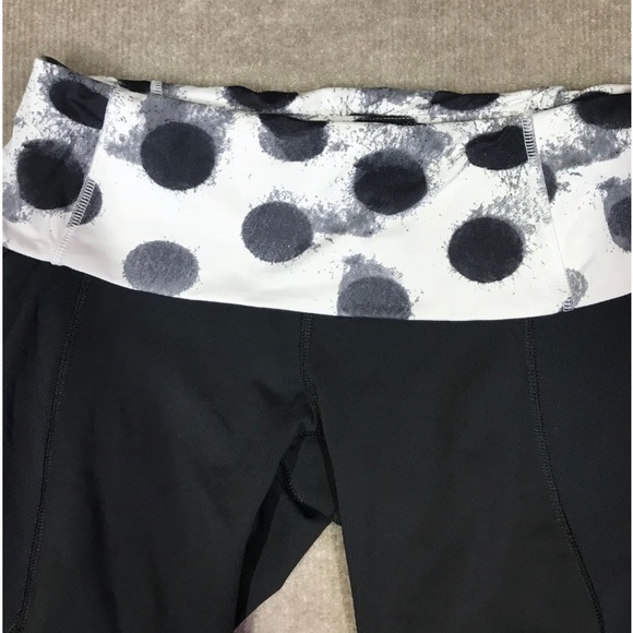 Lululemon tights black with mesh fold over waistband size 6 - Picture 3 of 8